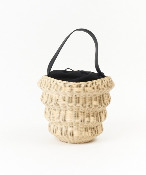 Odds（オッズ）の「odds/オッズ　BAUM WIKKER BAG　かごバッグ　od241-0614（ハンドバッグ・レディース・ブラック/ナチュラル・FREE）」の3枚目の写真