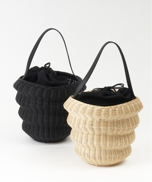 Odds（オッズ）の「odds/オッズ　BAUM WIKKER BAG　かごバッグ　od241-0614（ハンドバッグ・レディース・ブラック/ナチュラル・FREE）」の5枚目の写真