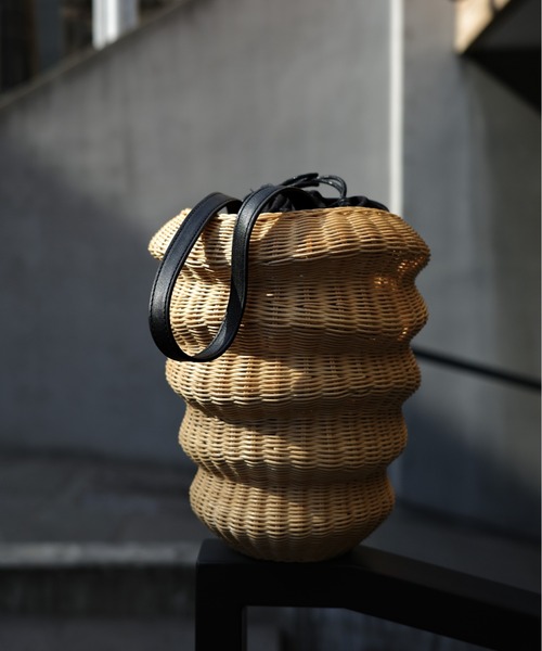 Odds（オッズ）の「odds/オッズ　BAUM WIKKER BAG　かごバッグ　od241-0614（ハンドバッグ・レディース・ブラック/ナチュラル・FREE）」の7枚目の写真