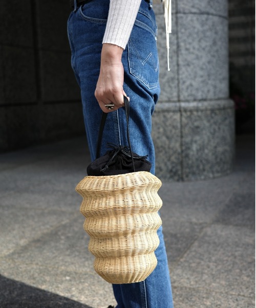 Odds（オッズ）の「odds/オッズ　BAUM WIKKER BAG　かごバッグ　od241-0614（ハンドバッグ・レディース・ブラック/ナチュラル・FREE）」の9枚目の写真