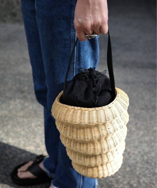 Odds（オッズ）の「odds/オッズ　BAUM WIKKER BAG　かごバッグ　od241-0614（ハンドバッグ・レディース・ブラック/ナチュラル・FREE）」の10枚目の写真