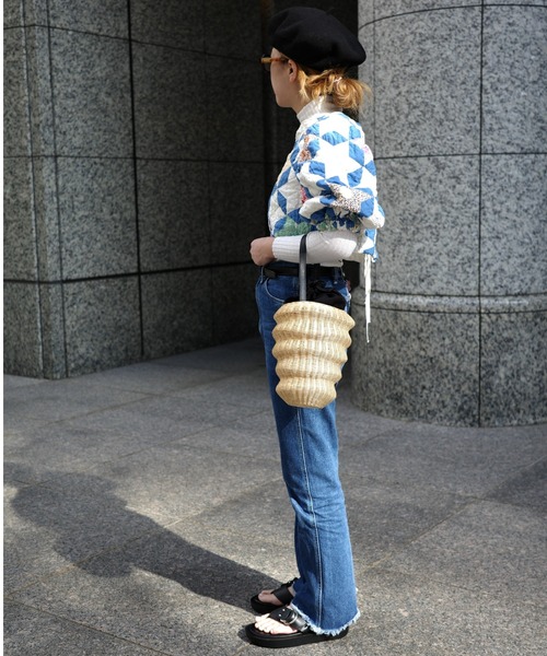 Odds（オッズ）の「odds/オッズ　BAUM WIKKER BAG　かごバッグ　od241-0614（ハンドバッグ・レディース・ブラック/ナチュラル・FREE）」の12枚目の写真