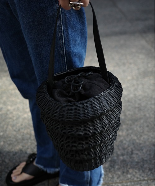 Odds（オッズ）の「odds/オッズ　BAUM WIKKER BAG　かごバッグ　od241-0614（ハンドバッグ・レディース・ブラック/ナチュラル・FREE）」の13枚目の写真