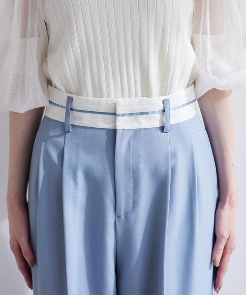 ROPE' PICNIC(ロペピクニック)の「マーベルトパンツ(その他パンツ・レディース・ベージュ系その他/サックスブルー・40/38/36)」の10枚目の写真