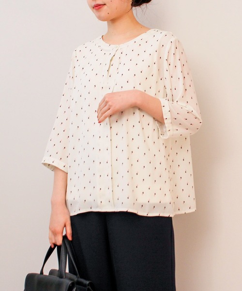 ブラウス シャツ 「L〜5L 大きいサイズ」フロンド タック ブラウス レディース fleur by mint breeze ブラウス シャツ 「L〜5L 大きいサイズ