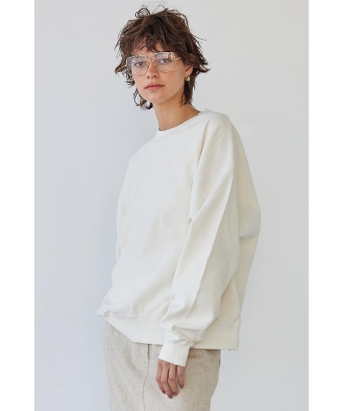 ALEXIA STAM（アリシアスタン）の「Pigment Dyed Sweatshirt /ピグメントスウェットシャツ（スウェット・レディース・オフホワイト/チャコールグレー/ピンク・FREE）」の7枚目の写真