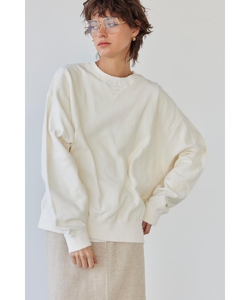 ALEXIA STAM（アリシアスタン）の「Pigment Dyed Sweatshirt /ピグメントスウェットシャツ（スウェット・レディース・オフホワイト/チャコールグレー/ピンク・FREE）」の11枚目の写真