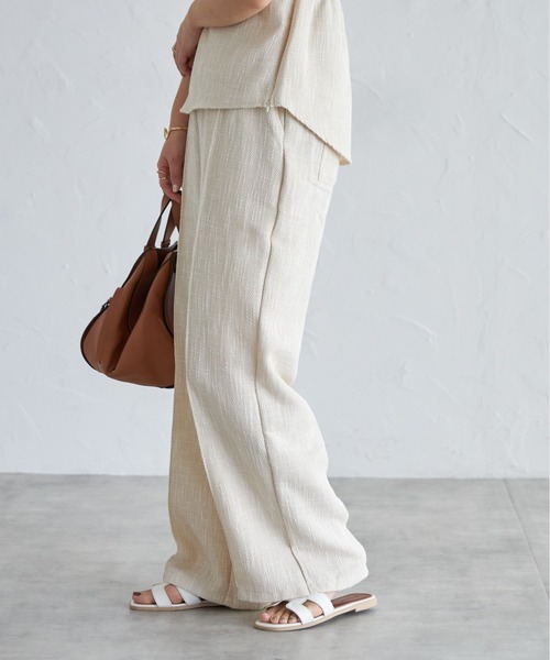 セットアップ可能】ツイードワイドパンツ（その他パンツ）｜each