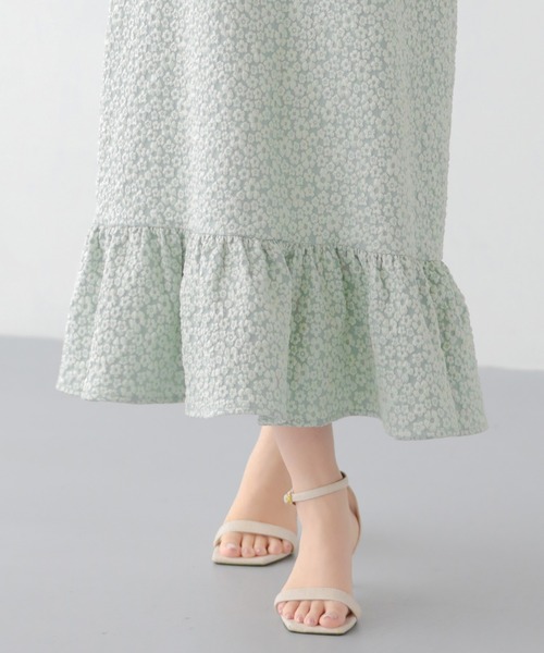 セール】【ZOZO限定商品】フラワージャガードロングワンピース