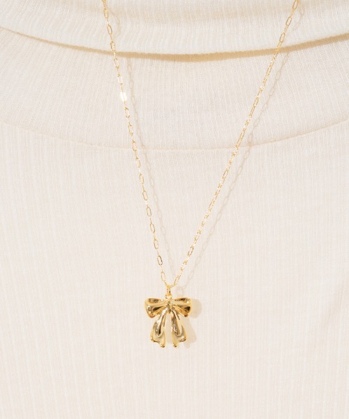flower(フラワー)の「エターナルリボンネックレス(ネックレス・レディース・ゴールド・FREE)」の2枚目の写真