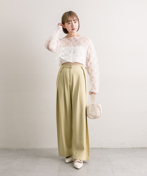 mline（エムライン）の「[mline]レースシアーブラウス（シャツ/ブラウス・レディース・アイボリー/ブラック/グリーン/ピンク・FREE）」の12枚目の写真