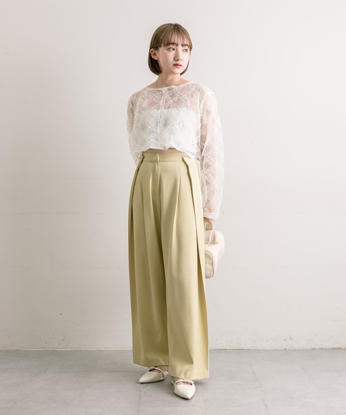 mline（エムライン）の「[mline]レースシアーブラウス（シャツ/ブラウス・レディース・アイボリー/ブラック/グリーン/ピンク・FREE）」の13枚目の写真