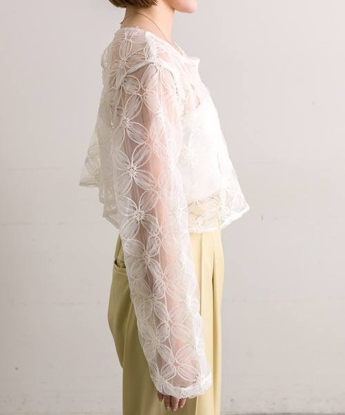 mline（エムライン）の「[mline]レースシアーブラウス（シャツ/ブラウス・レディース・アイボリー/ブラック/グリーン/ピンク・FREE）」の21枚目の写真