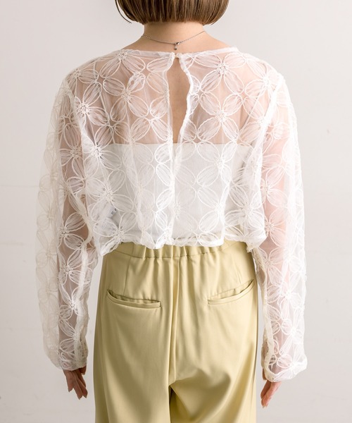 mline（エムライン）の「[mline]レースシアーブラウス（シャツ/ブラウス・レディース・アイボリー/ブラック/グリーン/ピンク・FREE）」の22枚目の写真