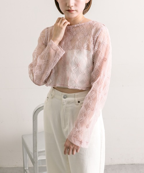 mline（エムライン）の「[mline]レースシアーブラウス（シャツ/ブラウス・レディース・アイボリー/ブラック/グリーン/ピンク・FREE）」の17枚目の写真