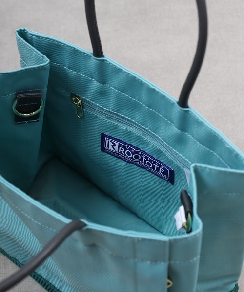 ROOTOTE（ルートート）の「ROOTOTE　スクエア オーバーラップミニトート（トートバッグ・レディース・ブラック/ブルー系/ベージュ/ピンク/グレー・FREE）」の9枚目の写真