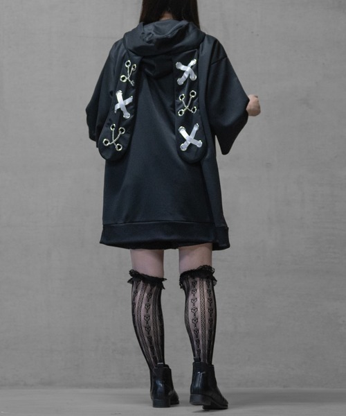 JOHN'S CLOSET(ジョンズクローゼット)の「【13】トライバルプリント うさ耳フルジップパーカー(パーカー・メンズ・ブラック/サックスブルー/ホワイト・MEDIUM/LARGE)」の14枚目の写真