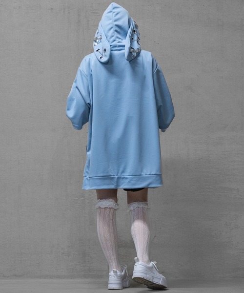 JOHN'S CLOSET(ジョンズクローゼット)の「【13】トライバルプリント うさ耳フルジップパーカー(パーカー・メンズ・ブラック/サックスブルー/ホワイト・MEDIUM/LARGE)」の20枚目の写真