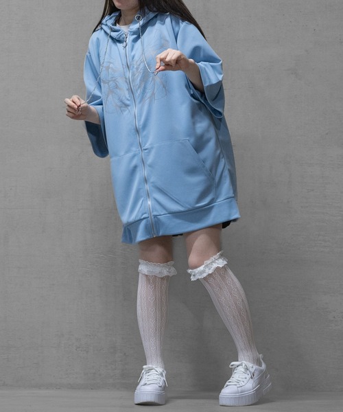 JOHN'S CLOSET(ジョンズクローゼット)の「【13】トライバルプリント うさ耳フルジップパーカー(パーカー・メンズ・ブラック/サックスブルー/ホワイト・MEDIUM/LARGE)」の18枚目の写真