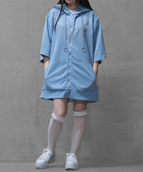 JOHN'S CLOSET(ジョンズクローゼット)の「【13】トライバルプリント うさ耳フルジップパーカー(パーカー・メンズ・ブラック/サックスブルー/ホワイト・MEDIUM/LARGE)」の17枚目の写真