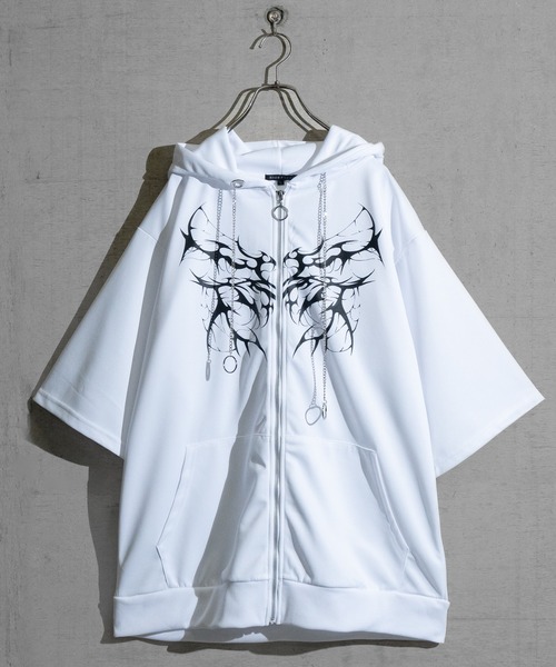 JOHN'S CLOSET(ジョンズクローゼット)の「【13】トライバルプリント うさ耳フルジップパーカー(パーカー・メンズ・ブラック/サックスブルー/ホワイト・MEDIUM/LARGE)」の21枚目の写真