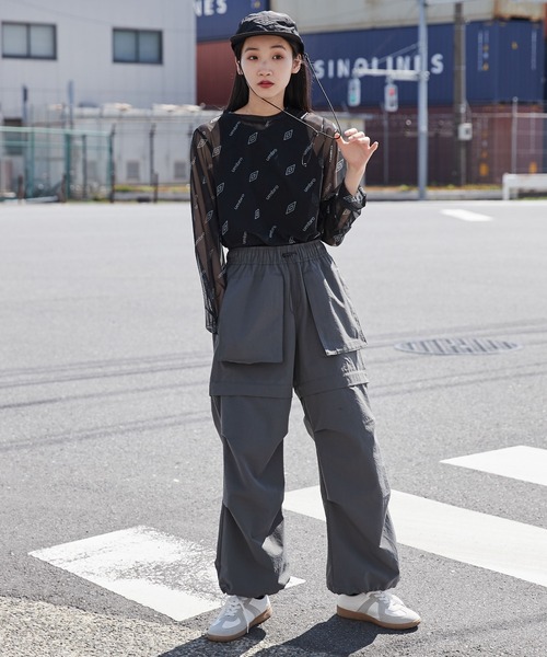 UMBRO(アンブロ)の「∴WEGO/別注UMBROロゴシアーロンT(Tシャツ/カットソー・レディース・ベージュ/ブラック・FREE)」の13枚目の写真