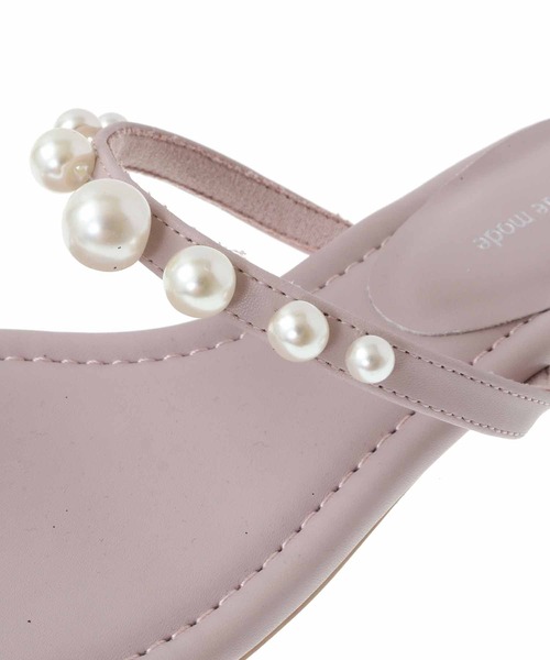 31 Sons de mode(トランテアン ソン ドゥ モード)の「パールトングサンダル(パンプス・レディース・ピンク/ブラック/クリーム・S/M/L)」の8枚目の写真