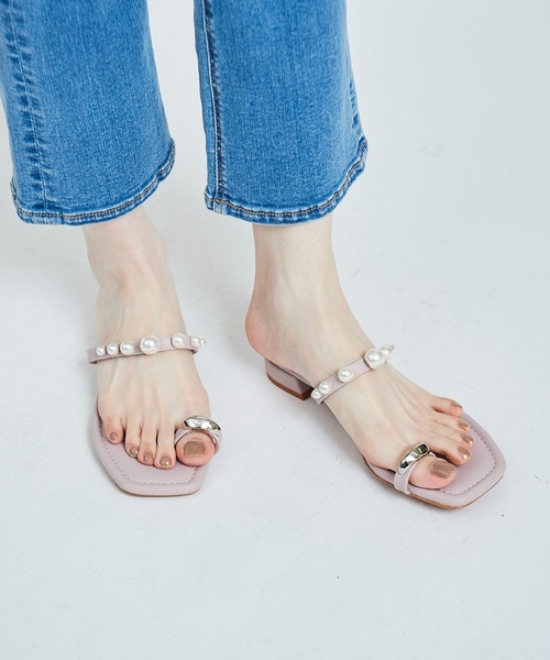 31 Sons de mode(トランテアン ソン ドゥ モード)の「パールトングサンダル(パンプス・レディース・ピンク/ブラック/クリーム・S/M/L)」の19枚目の写真