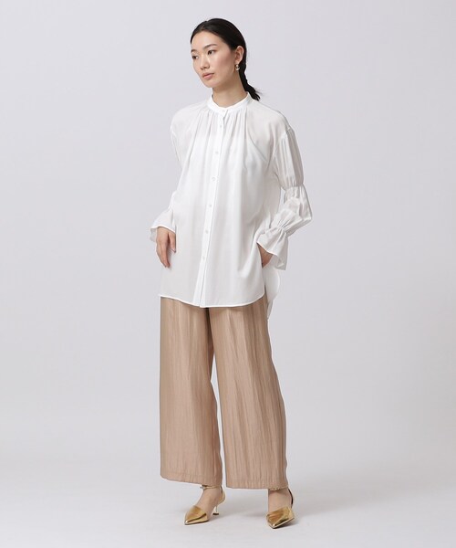 GALLEST（ギャレスト）の「◆シャーリングスリーブブラウス（シャツ/ブラウス・レディース・ホワイト/ネイビー/イエロー・38）」の5枚目の写真