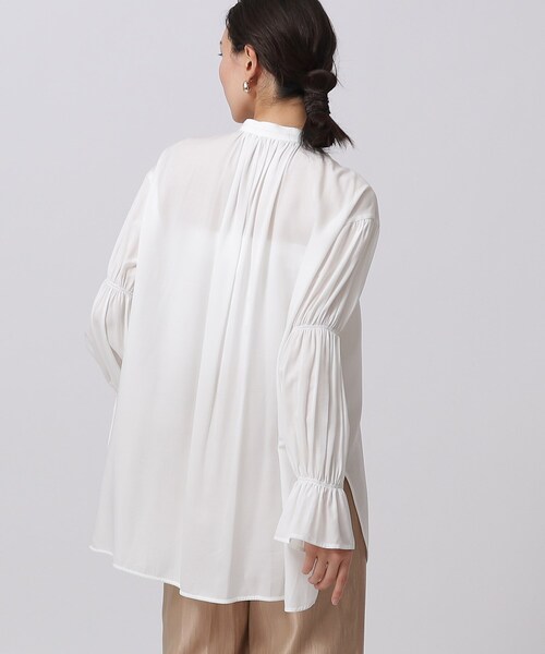 GALLEST（ギャレスト）の「◆シャーリングスリーブブラウス（シャツ/ブラウス・レディース・ホワイト/ネイビー/イエロー・38）」の7枚目の写真