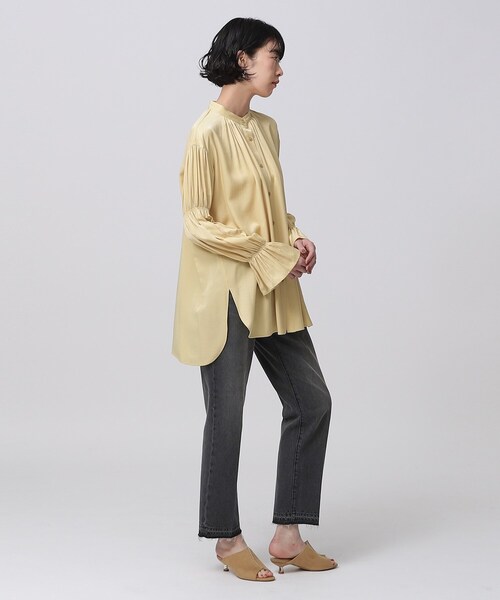 GALLEST（ギャレスト）の「◆シャーリングスリーブブラウス（シャツ/ブラウス・レディース・ホワイト/ネイビー/イエロー・38）」の8枚目の写真