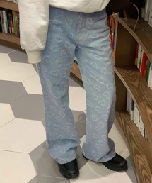 LAFFMO | ハート刺繍デニムパンツ(デニムパンツ)