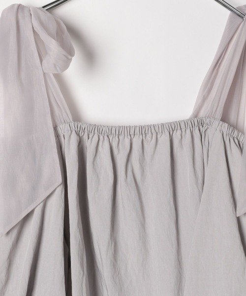 Heather（ヘザー）の「リボンバルーンブラウス（半袖）　118694（シャツ/ブラウス・レディース・グレー/ブラック/ホワイト・FREE）」の5枚目の写真