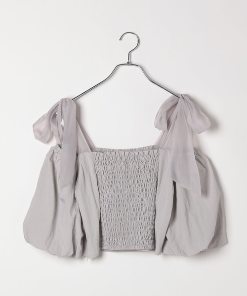 Heather（ヘザー）の「リボンバルーンブラウス（半袖）　118694（シャツ/ブラウス・レディース・グレー/ブラック/ホワイト・FREE）」の9枚目の写真