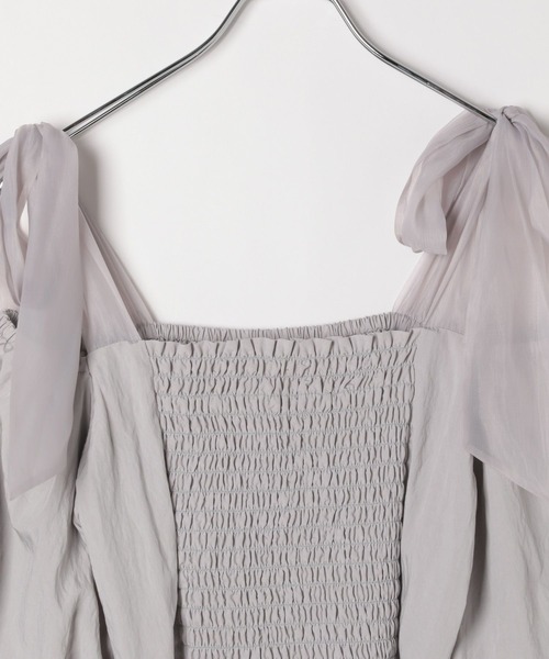 Heather（ヘザー）の「リボンバルーンブラウス（半袖）　118694（シャツ/ブラウス・レディース・グレー/ブラック/ホワイト・FREE）」の10枚目の写真