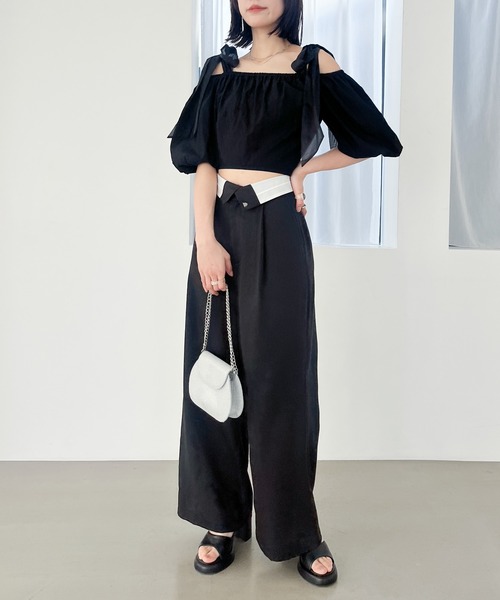 Heather（ヘザー）の「リボンバルーンブラウス（半袖）　118694（シャツ/ブラウス・レディース・グレー/ブラック/ホワイト・FREE）」の21枚目の写真