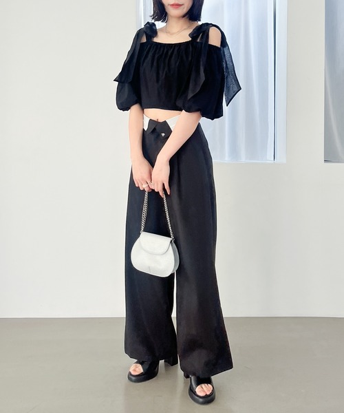 Heather（ヘザー）の「リボンバルーンブラウス（半袖）　118694（シャツ/ブラウス・レディース・グレー/ブラック/ホワイト・FREE）」の22枚目の写真