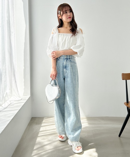 Heather（ヘザー）の「リボンバルーンブラウス（半袖）　118694（シャツ/ブラウス・レディース・グレー/ブラック/ホワイト・FREE）」の17枚目の写真