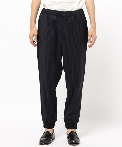 koe（コエ）の「ストライプ裾リブクロップドパンツ（その他パンツ・メンズ・グレー/ネイビー・SMALL/LARGE/MEDIUM/LL）」の5枚目の写真