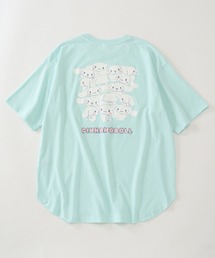 【SANRIO/サンリオ】アートワークデザイン 裾ラウンド オーバーサイズ 半袖クルーネックTシャツ