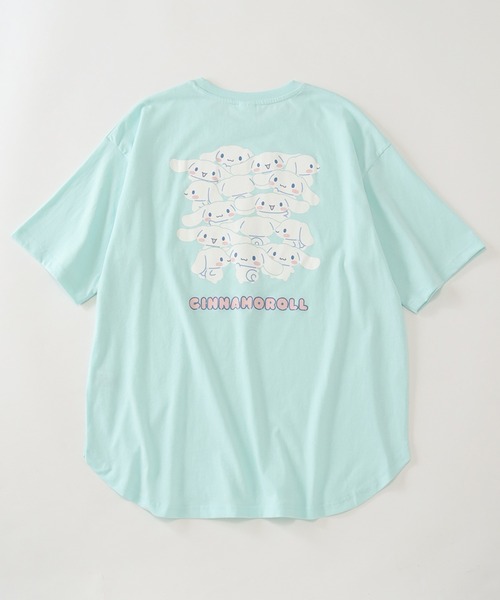 sanrio(サンリオ)の「【SANRIO/サンリオ】アートワークデザイン 裾ラウンド オーバーサイズ 半袖クルーネックTシャツ(Tシャツ/カットソー・レディース・パープル/オレンジ/ミント/アクア・M/L)」の3枚目の写真