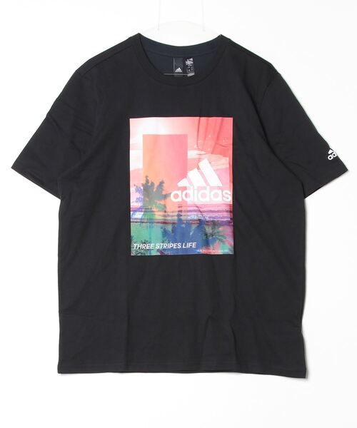 adidas（アディダス）の「アディダス adidas M PALM TREE Tシャツ（Tシャツ/カットソー・メンズ・ブラック/ホワイト/ブルー・S/M/L/LL/3L）」の2枚目の写真