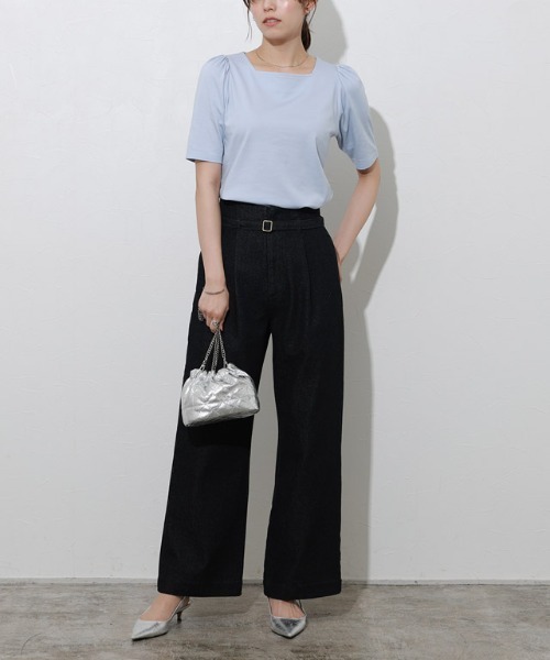 美品 23SS yori ヨリ コットン ショートスリーブ パフスリーブ