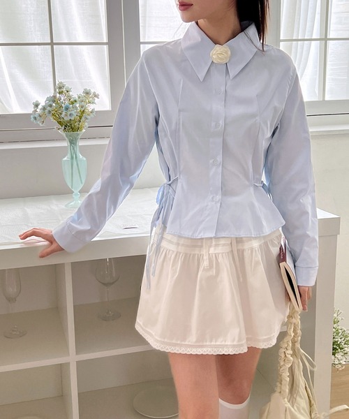 by muni:r(バイ ムニール)の「2wayミニローズネックレス(ネックレス・レディース・ブラック/アイボリー・ONE SIZE)」の5枚目の写真