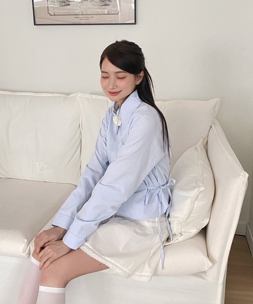 by muni:r(バイ ムニール)の「2wayミニローズネックレス(ネックレス・レディース・ブラック/アイボリー・ONE SIZE)」の9枚目の写真