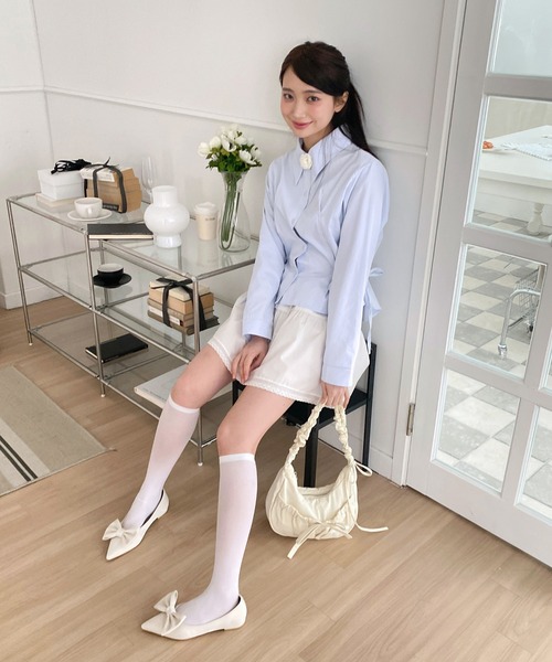 by muni:r(バイ ムニール)の「2wayミニローズネックレス(ネックレス・レディース・ブラック/アイボリー・ONE SIZE)」の10枚目の写真
