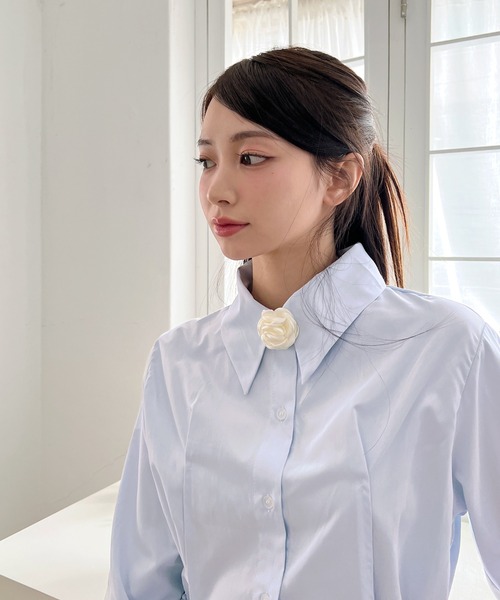 by muni:r(バイ ムニール)の「2wayミニローズネックレス(ネックレス・レディース・ブラック/アイボリー・ONE SIZE)」の12枚目の写真
