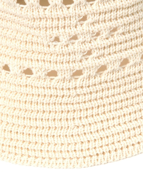 LAKOLE(ラコレ)の「透かし編みニットベルハット / 112037(ハット・レディース・ブラウン/ブラック/オフホワイト/ブルー・FREE)」の5枚目の写真