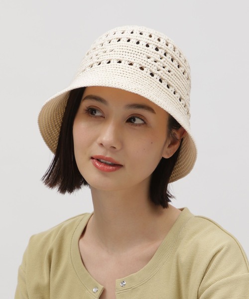LAKOLE(ラコレ)の「透かし編みニットベルハット / 112037(ハット・レディース・ブラウン/ブラック/オフホワイト/ブルー・FREE)」の13枚目の写真