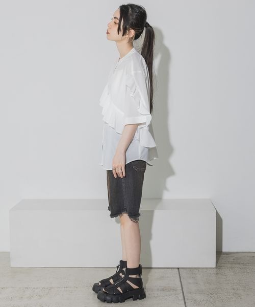JEANASISサッシュフリルシャツSS - メルカリ